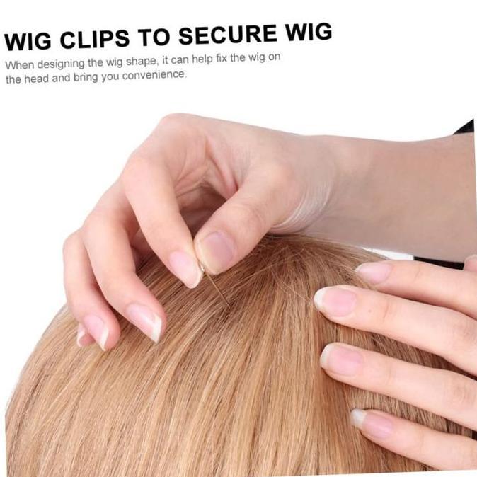 HAMDORA 50Pcs Jarum Knitting Wig Tetap / Jarum Kulit Buatan Tangan / Alat Untuk Mengepang Wig