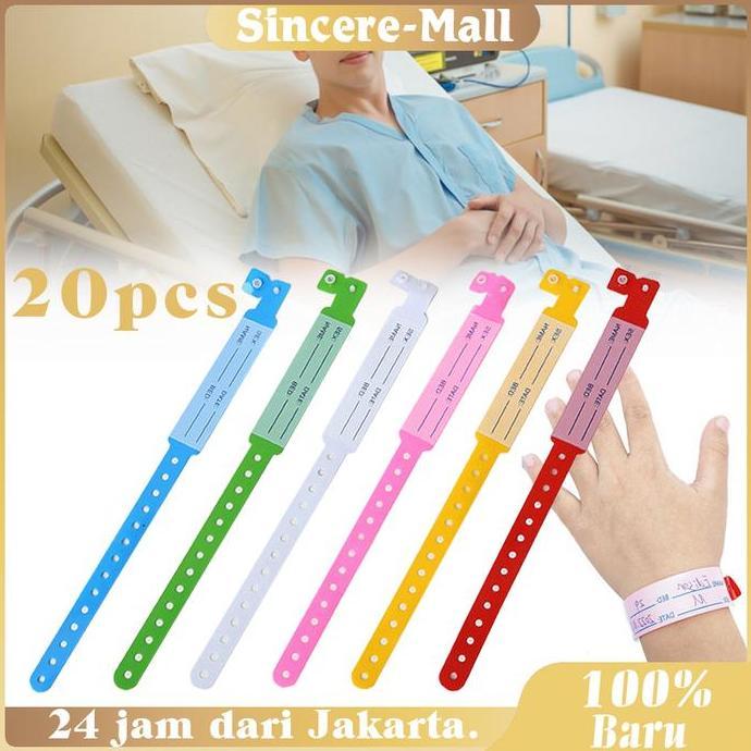 HAMDORA 20pcs Gelang Pasien Rumah Sakit Gelang Pasien Resiko Jatuh Id Band