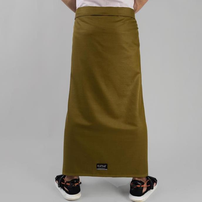 Katsae - Sarung Pria Dewasa Motif Sarung Polos Olive / Sarung Sholat Pria / Sarung Laki Laki Dewasa