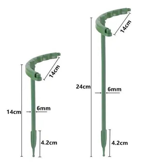 DZAPIRA 12Pcs Tiang Tanaman Kawat Tanaman Peyanggga Tanaman Rambat Tiang Penompak Bunga Rambatan Tan