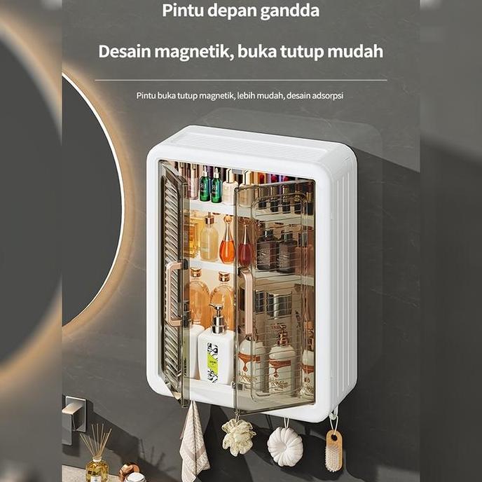 GUNEMANE Rak Gantung Dinding Minimalis Tempel Kamar Mandi Dapur/Rak Kosmetik Gantung Jumbo /Rak Kosm