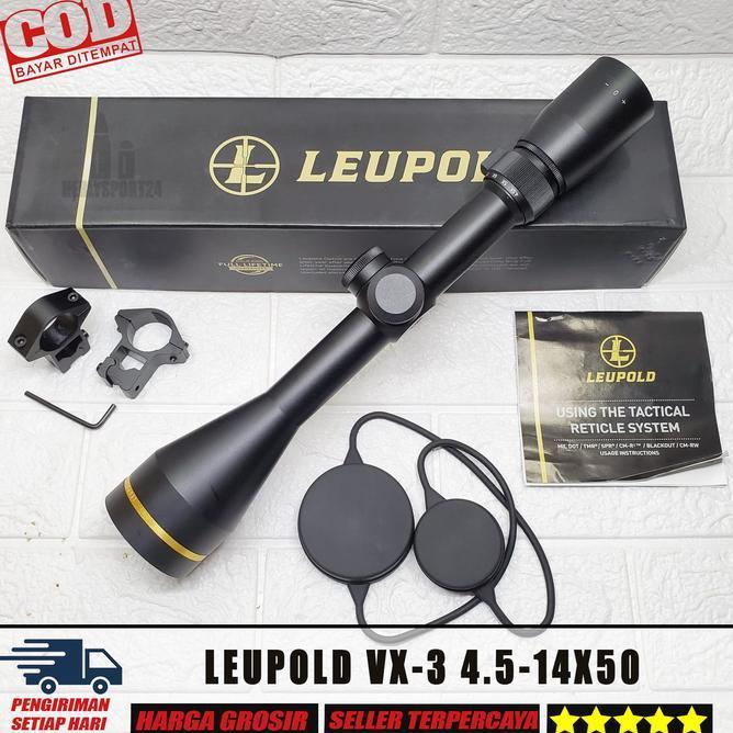 Teleskop Leupold Vx-3 4.5-14X50 Duplex Telescope Leupold 4.5-14X50 Ring Gold Tahan Getar