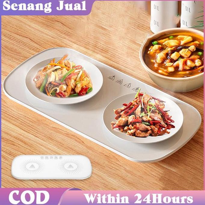 EZESJIT Papan Pemanas Makanan Multifungsi / Penghangat Makanan Irit Listrik Portable / Cerdas Suhu K