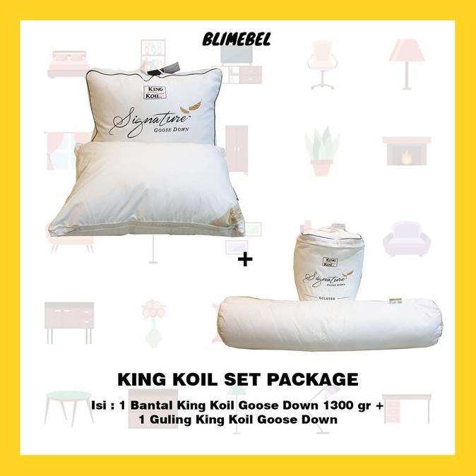 TERLARIS PAKET BANTAL KING KOIL GOOSE DOWN 1300GR + GULING KING KOIL GOOSE DOWN