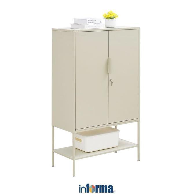 Informa Lynd Kabinet Kantor Metal 2 Pintu - Krem Beige Berkas Kantor Tempat Penyimpanan Rak Dokumen 