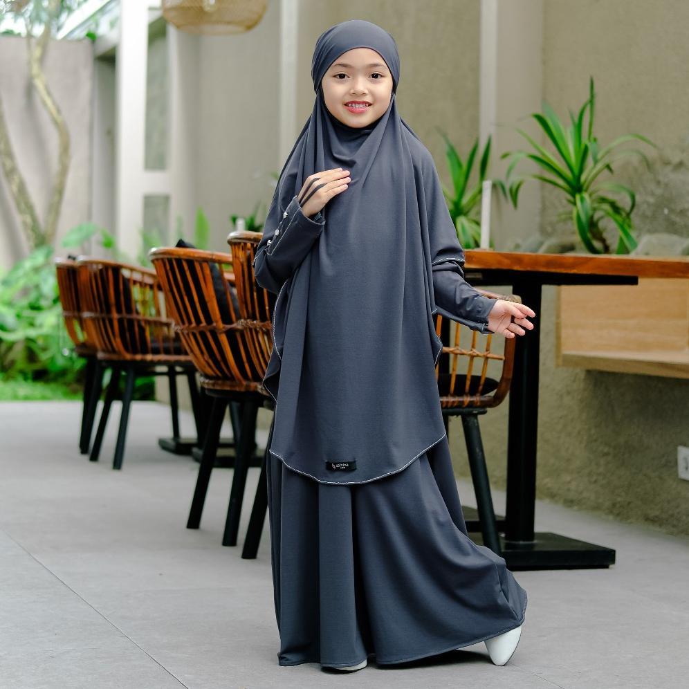 Original Salvina Kids - Gamis  Anak Perempuan Usia 1 Sampai 12 Tahun Aisyah Set