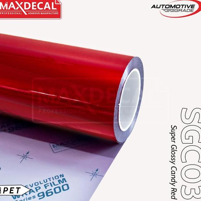Maxdecal Maxdecal 9600 Sgc03 Red Glossy Candy Metallic Kilap Premium Vinyl Wrap Evolution Pet Liner