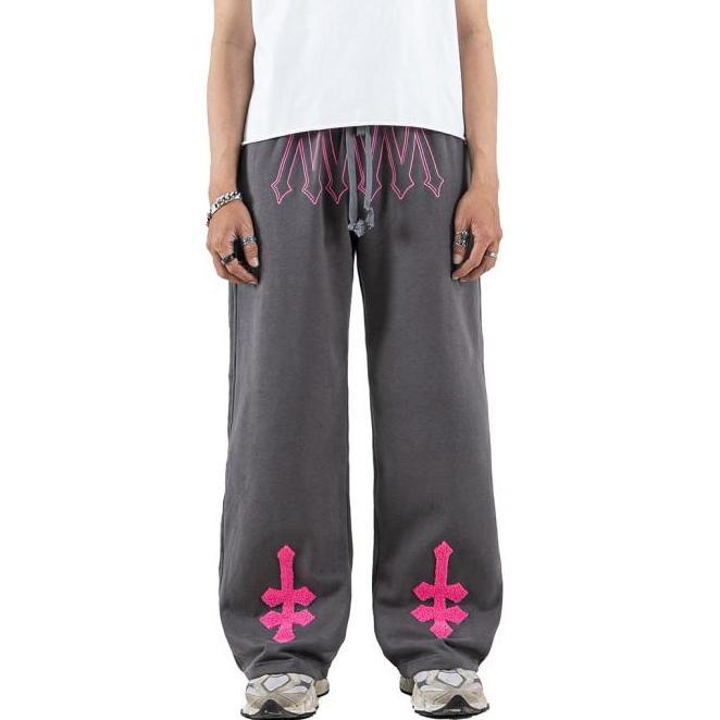 Denimitup H Zigzag Sonic Grey Celana Grey Sweat Pants - Panjang