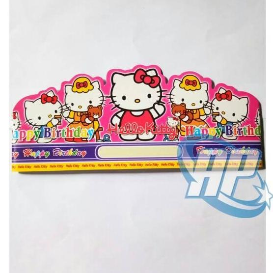 Ready  topi lingkar hello kitty / topi ultah hello kitty/ topi ultah karakter