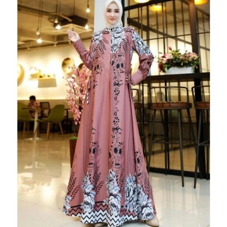 cuci gudang gamis hyget maxmara jumbo gamis motif amara silk