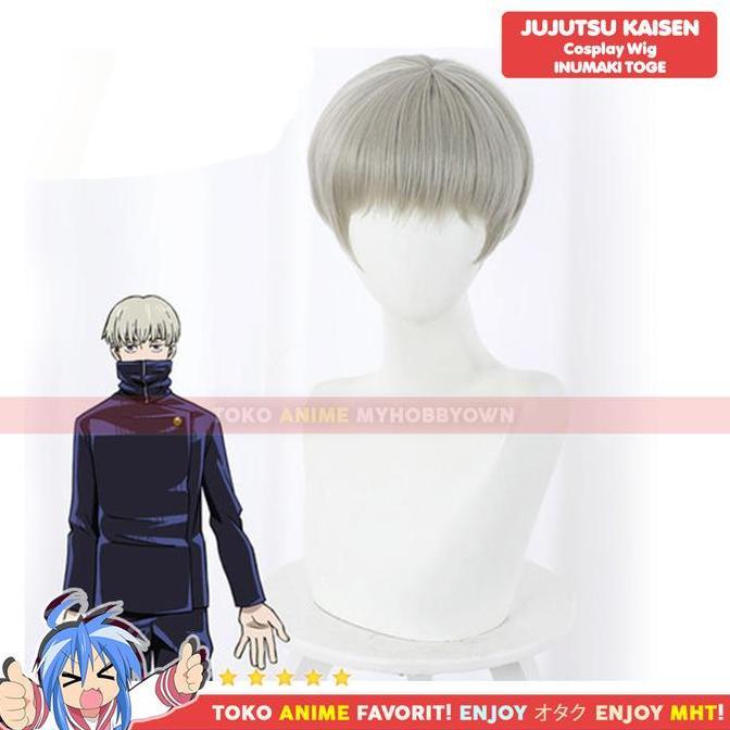 Wig Cosplay Anime Jujutsu Kaisen : Inumaki Toge