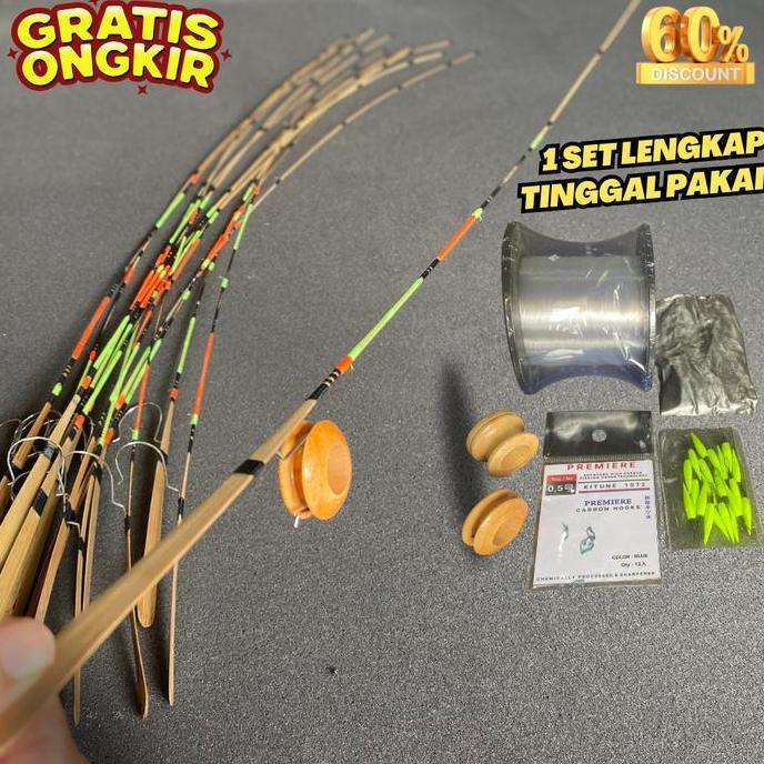 Full Set Joran Wader Premium Kuat Super Lentur - Joran Pancing ikan Wader Tawes Nilem Mas Udang Nila