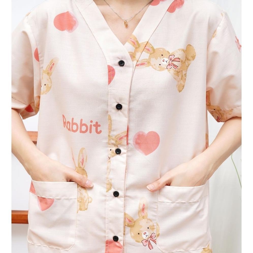 value pack why.labelle setelan baju tidur piyama katun jepang celana panjang