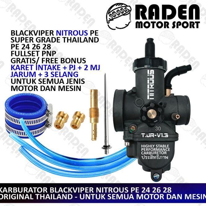Bisa Cod Paket Karburator Cpo Pe Blaviper Nitrous 24 26 28 30 Mj Pj Karbu Keihin Scoopy Bit Beat Rev