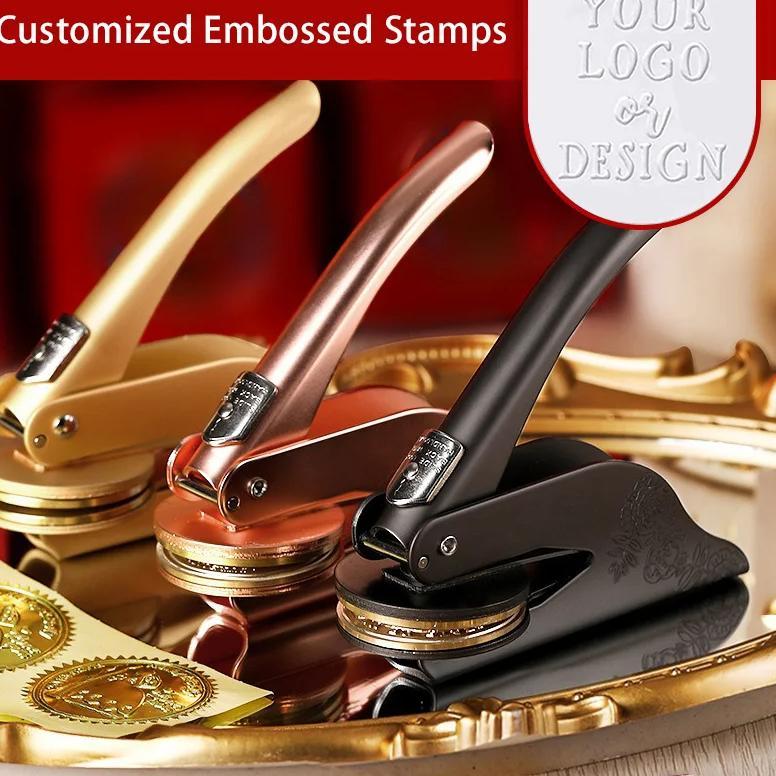 Book Wedding Embosser Stamps Customized Designs Personalized Embossing Stamp Custom Handheld Envelop