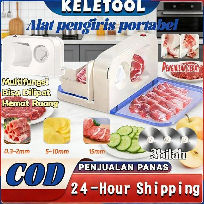 TERLARIS MEAT SLICER SEMI-OTOMATIS SAYURAN PEMOTONG DAGING BEKU MESIN PENGIRIS PEMOTONG DAGING SEMI-