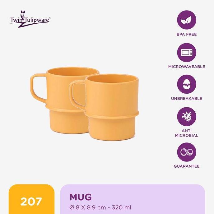 Twin Tulipware Mug (2) - gelas