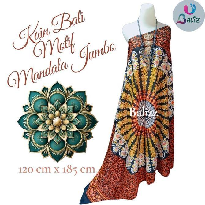 Promo Kain Pantai Bali Jumbo Motif Mandala Baru Jumbo Ukuran 120 Cm X 185 Cm Bahan Rayon Adem Lembut