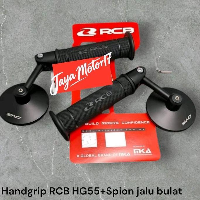 NEW Handgrip RCB RacingBoy Original Hg55 + Spion Jalu Bulat Sarung Gas RCB Spion Jalu Universal Semu