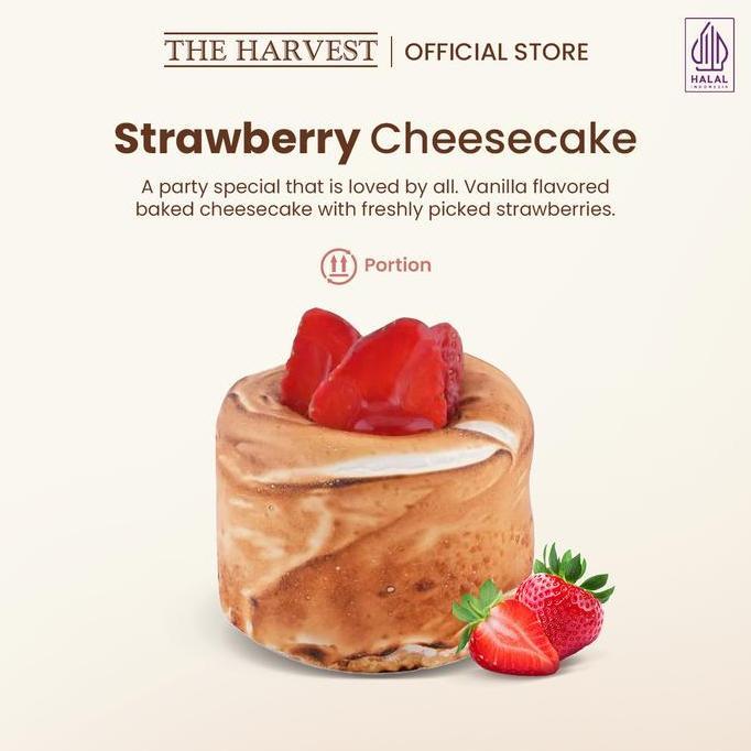 The Harvest Strawberry Cheesecake Portion | Dessert Cake Rasa Strawberry Cheese