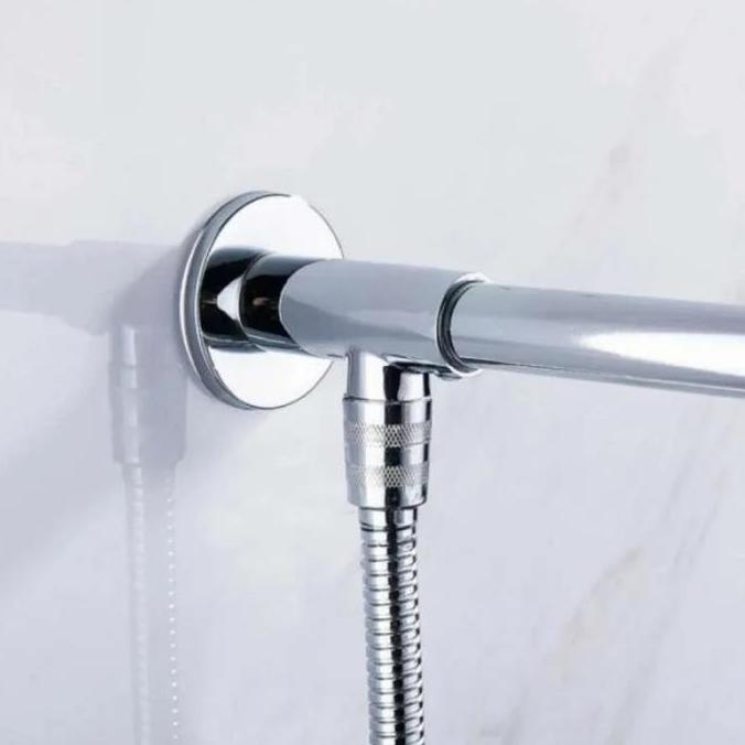 AZBOMO Braket / Bracket untuk Tiang Shower Tee ABS Sambungan Tiang Wall Shower