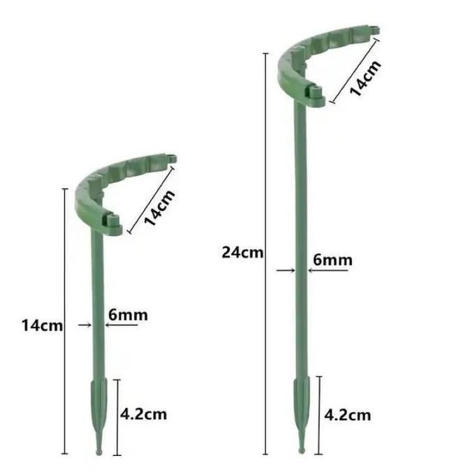 OVERAJA 12Pcs Tiang Tanaman Kawat Tanaman Peyanggga Tanaman Rambat Tiang Penompak Bunga Rambatan Tan
