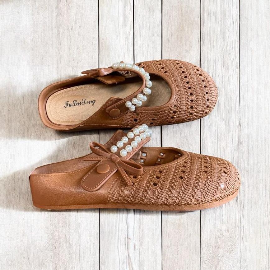 Premium Sepatu Wanita Terbaru/Sepatu Sandal Jelly Slip On Fld 8802/Sepatu Flat Karet Kekinian