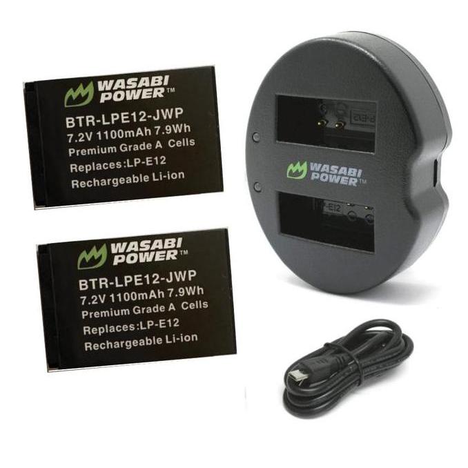 TERBARU - Wasabi Power Battery & Charger KIT for Canon LP-E12 LPE12 E12 Baterai EOS 100D M M2 M10 M5