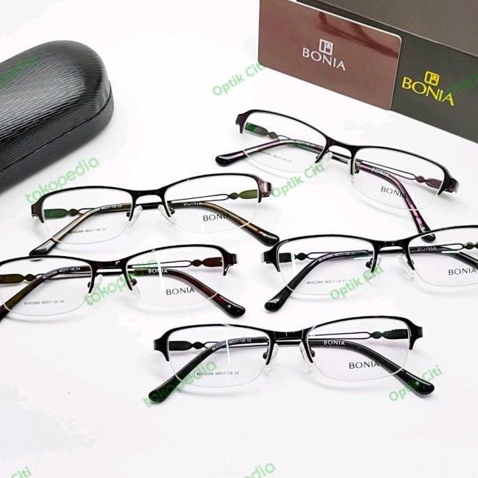frame kacamata wanita bonia BE40238M titanium ringan grade original