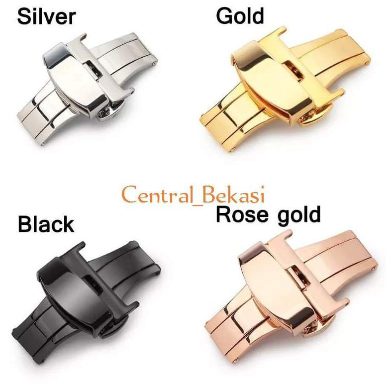 Terlaris Buckle Bukel Tali Jam Butterfly 18Mm 20Mm 22Mm