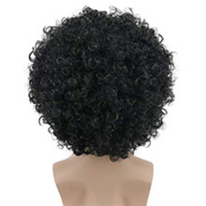 Wig Kribo Hitam Wig Kribo Pria Rambut Palsu Pria Kribo Wig Rambut Kribo