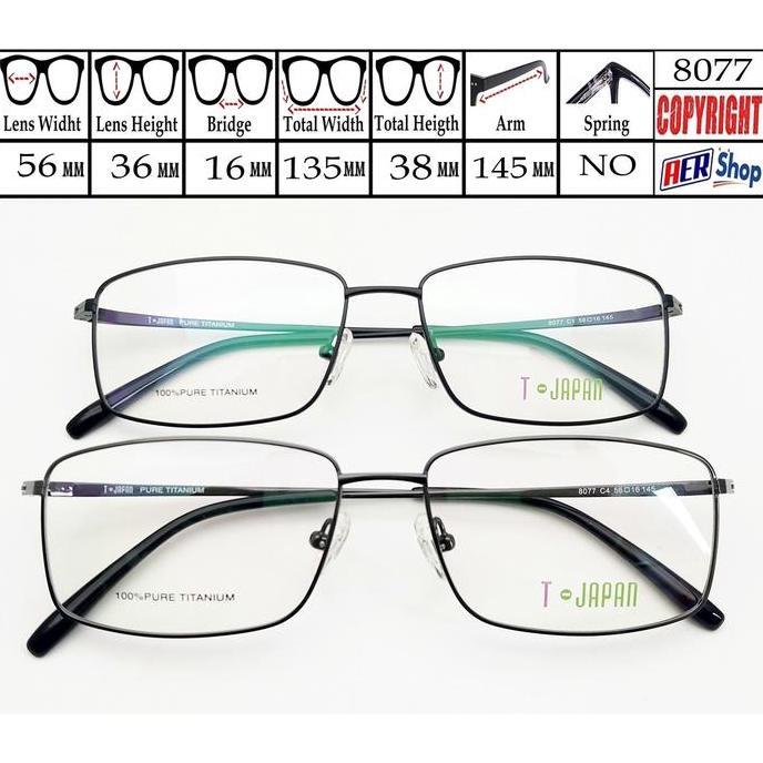 frame original T-JAPAN pure titanium kacamata full Frame minus