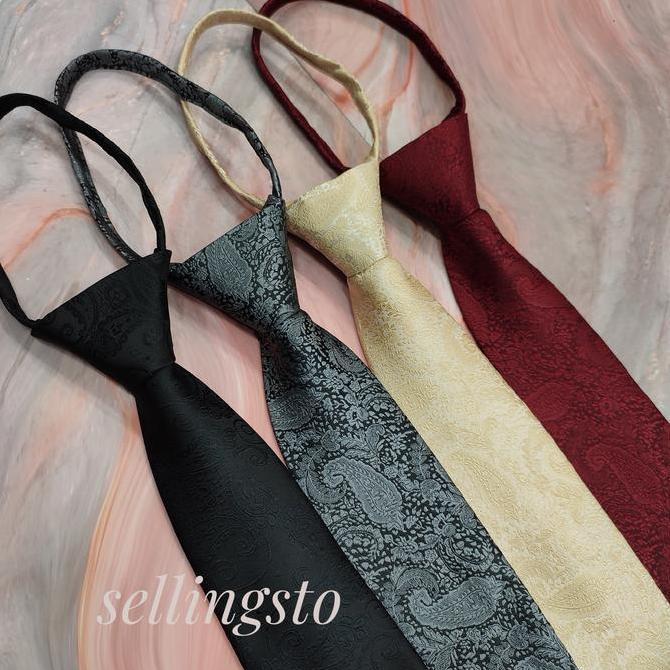 dasi batik pria instan abu abu merah maroon hitam dasi pria