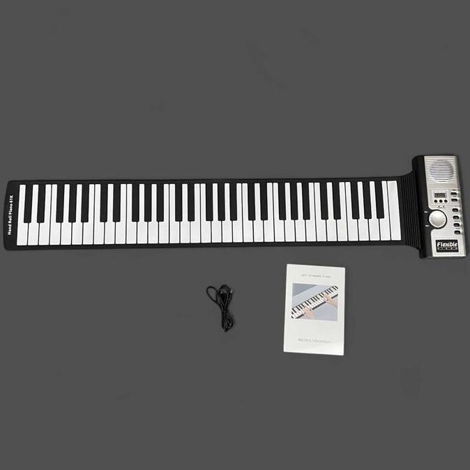 keyboard piano digital 61 key roll up gulung keyboard midi