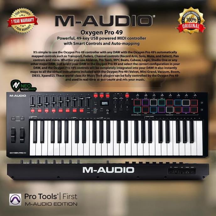 M-AUDIO Oxygen Pro 49 49-key USB powered MIDI controller