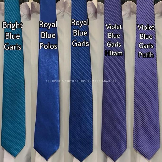 New  Dasi Pria Ikat Manual Warna Biru Muda Baby Terang Royal Blue Elektrik Toska Navy Dongker Tua Mi