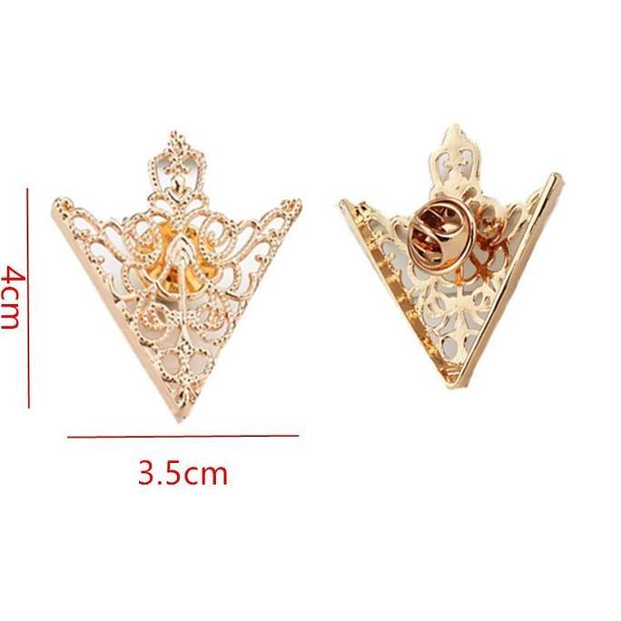 1pair Pin Kerah Kemeja Lapel Pin Bros Jas Segitiga Bros Kerah Baju Pin Kerah Kemeja