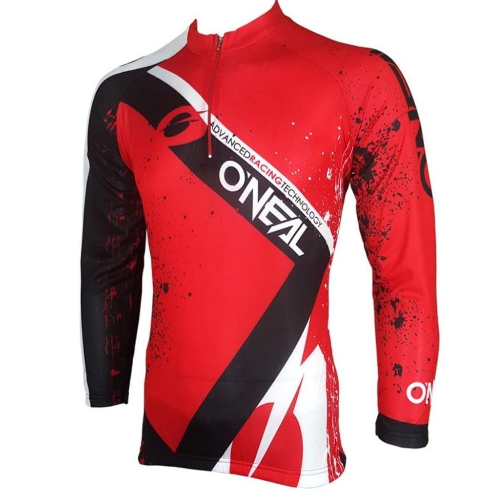 CUCI GUDANG JERSEY SEPEDA GOWES BAJU SEPEDA PANJANG MERAH PUTIH TERBARU