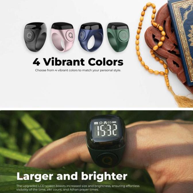 NEW - iQibla Zikr Smart Ring NOOR N01 Cincin Tasbih Muslim Digital