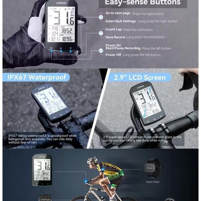 SPEEDOMETER GPS SEPEDA CYCPLUS M1 BIKE COMPUTER WATERPROOF ORIGINAL