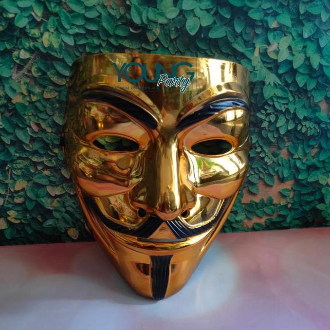 Ready !!! Topeng anonymous/topeng pesta/Topeng anonymous kuning