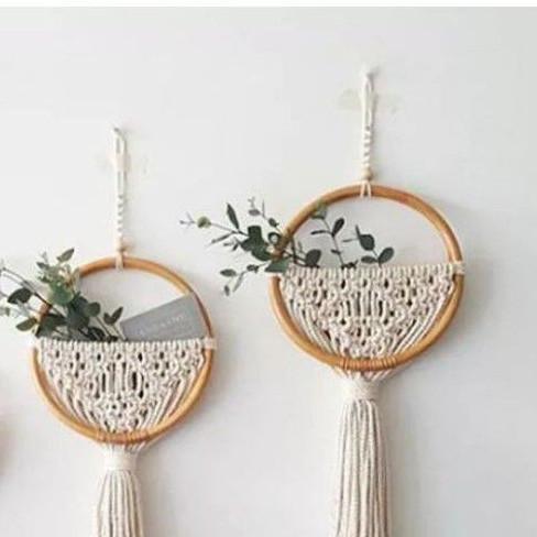 Harga Miring Hiasan Dinding Macrame Rotan Besi 15Cm