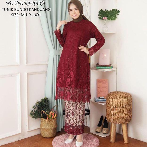 exclusive ( realpict ) kebaya tunik tulle bordir - kebaya novie kebaya - kebaya modren - setelan keb