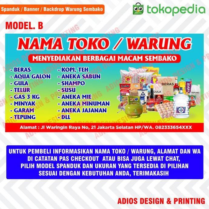 Spanduk / Banner Toko Kelontong / Warung Sembako murah