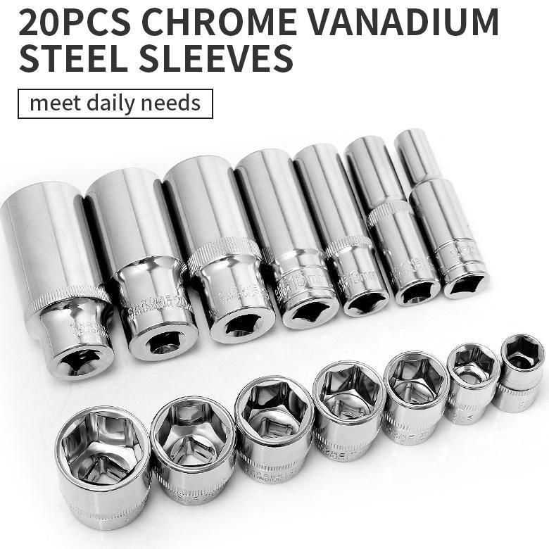 Grade Ori Coppexton Set Kunci Sok Kunci Shock 46 Pcs Mobil Motor Lengkap Socket Tool Kit Set Pas Rin