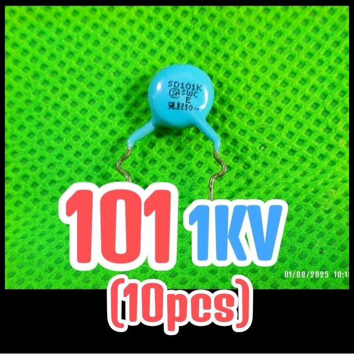 GRATIS ONGKIR 10PCS KAPASITOR KERAMIK CERAMIC CAPASITOR MILAR 101 1KV 0,1NF 100PF 1000V 1011KV 