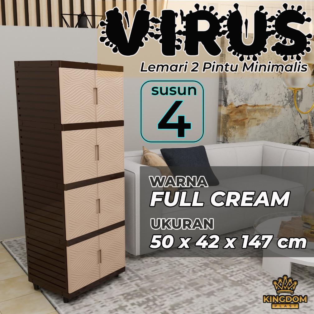 Unik [Ready Stock] Lemari Plastik Jumbo Serbaguna Kingdom Plast Virus / Vrz / Rak Susun Baju / Pakai
