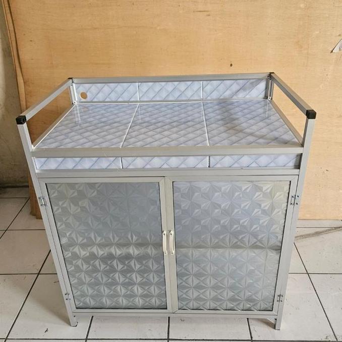 TERLARIS RAK MEJA KOMPOR / RAK SERBAGUNA / RAK DISPENSER KERAMIK 2 PINTU JAGAAN SAMPING
