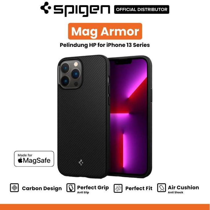 Case Spigen for iPhone 13 Pro Max 13 Mini Spigen Mag Armor Case MagSafe Matte Casing