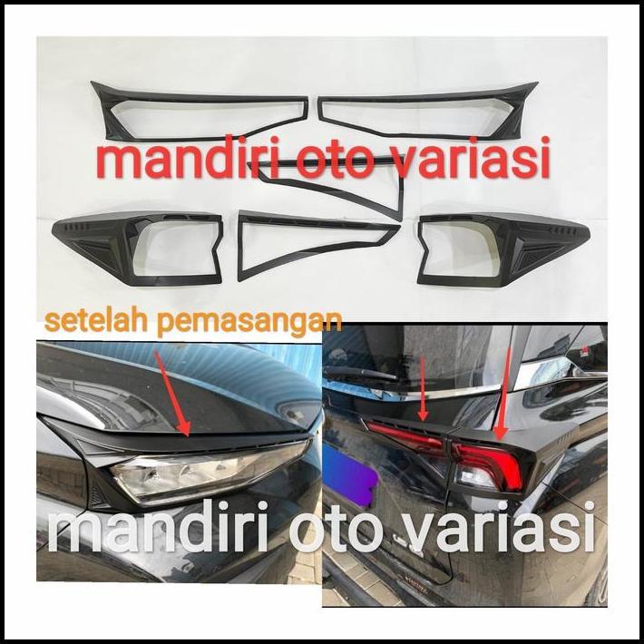 DISKON GARNISH LAMPU DEPAN BELAKANG AVANZA XENIA 2022 GARNIS HITAM VARIASI